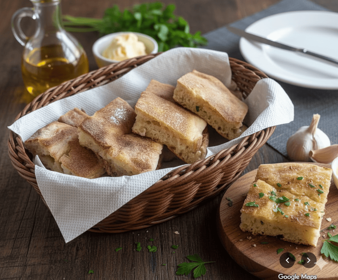 Traditional bread with garlic butter