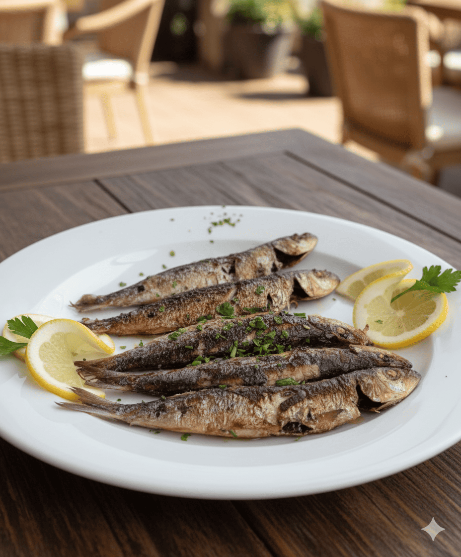Grilled sardines